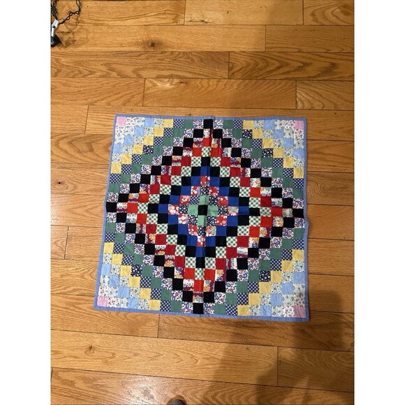 Doll/Tabletop Handmade Block Quilt 19.5” x 19.5” - Picture 10 of 10